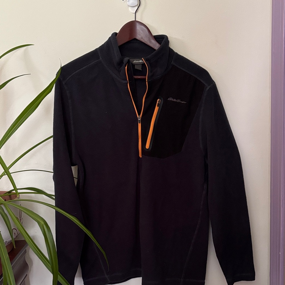 Eddie Bauer Navy Fleece with Orange Details